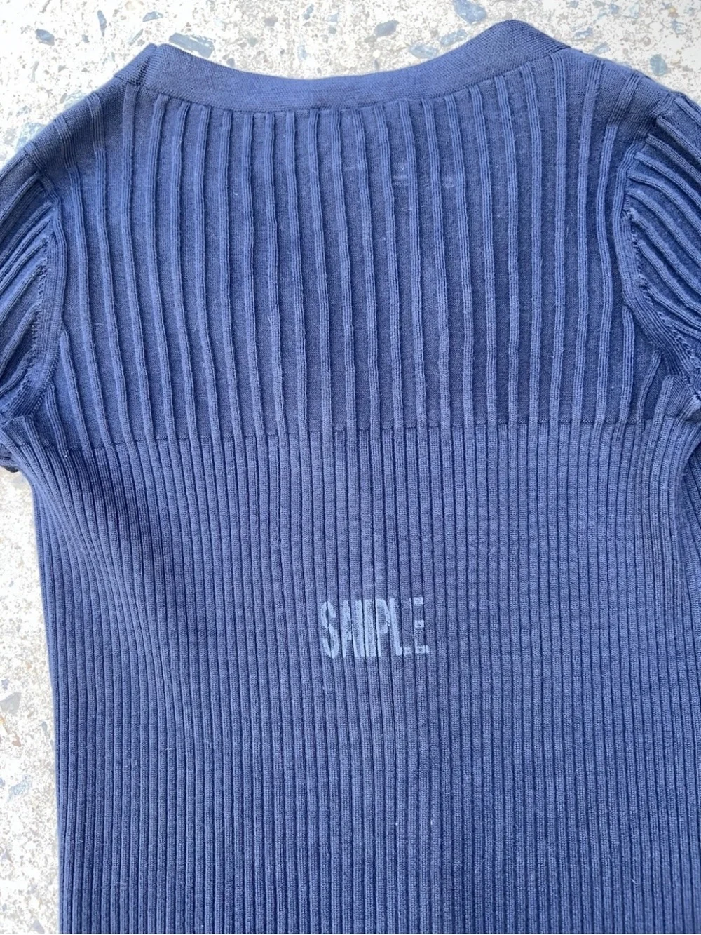 Calvin Klein LS Cardi W Tank Rib Set Sweater Dark Sapphire S|P SAMPLE Rare - Picture 9 of 9